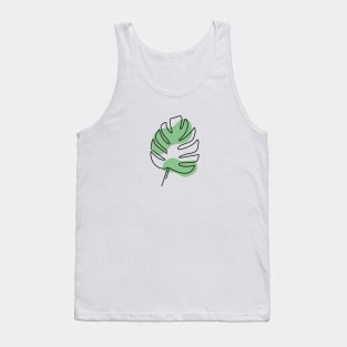 Monstera Line Art Tank Top